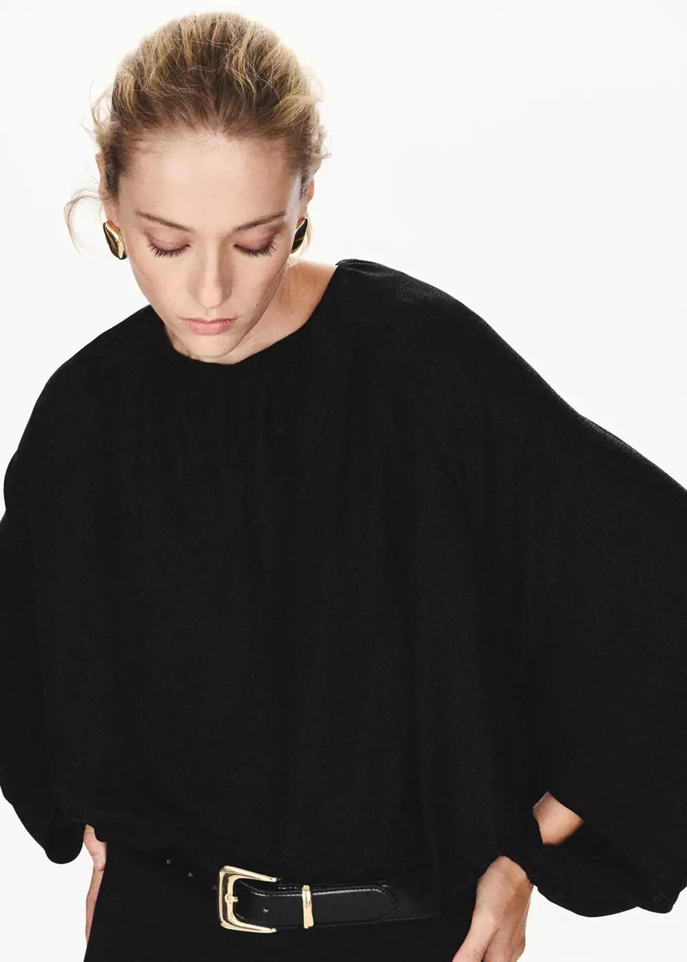 Blouse froncé fil textile, MANGO