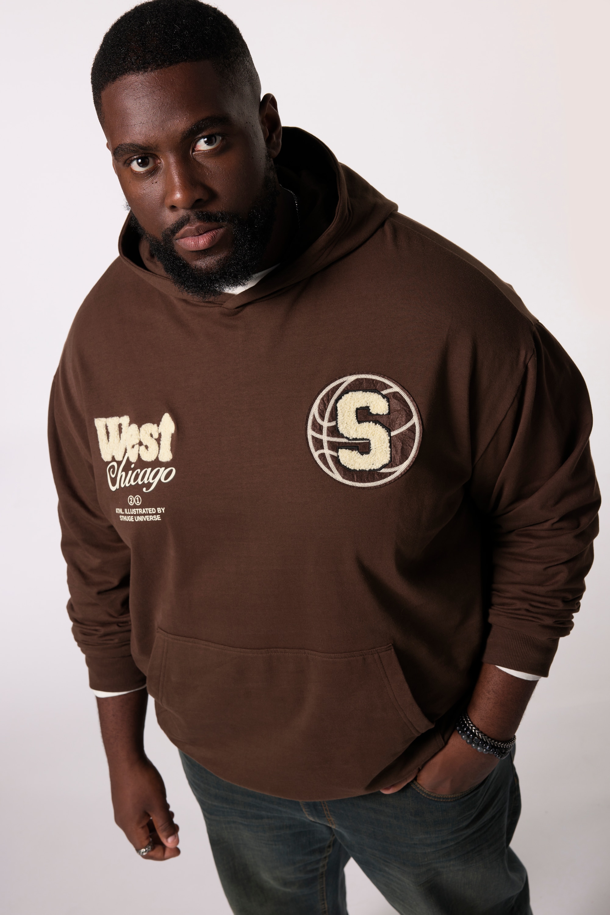 Sweat-shirt à capuche oversize, STHUGE