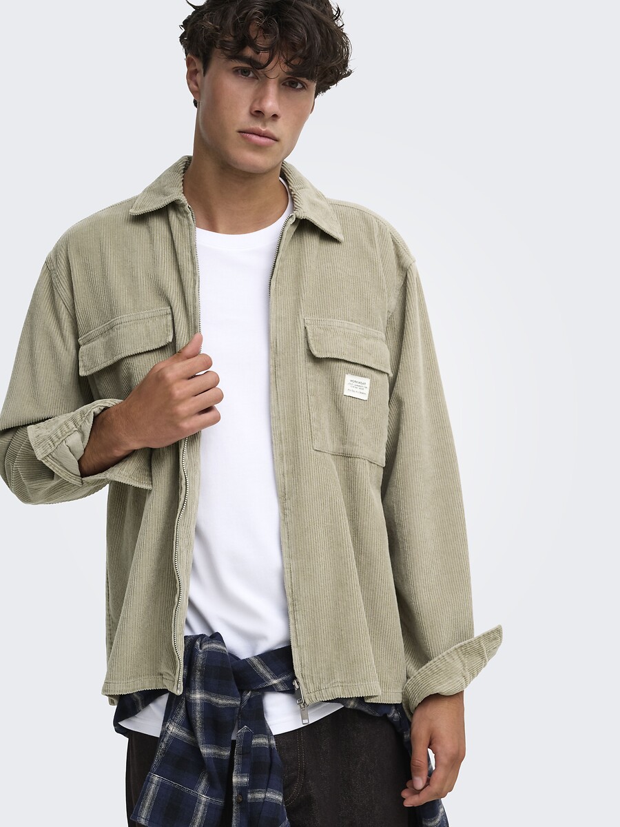 Veste en velours, zippée, ONLY & SONS