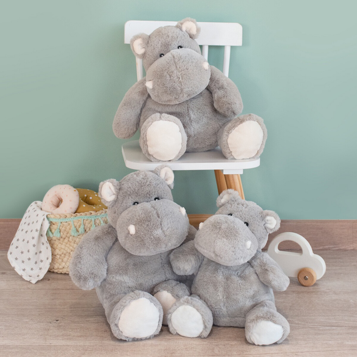 Peluche hippopotame gris outlet