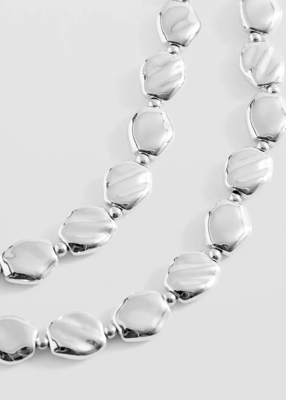 Collier combiné avec perles métalliques, MANGO TEEN