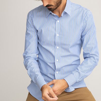 Les Signatures - Slim Fit Shirt with Spread Collar LA REDOUTE COLLECTIONS