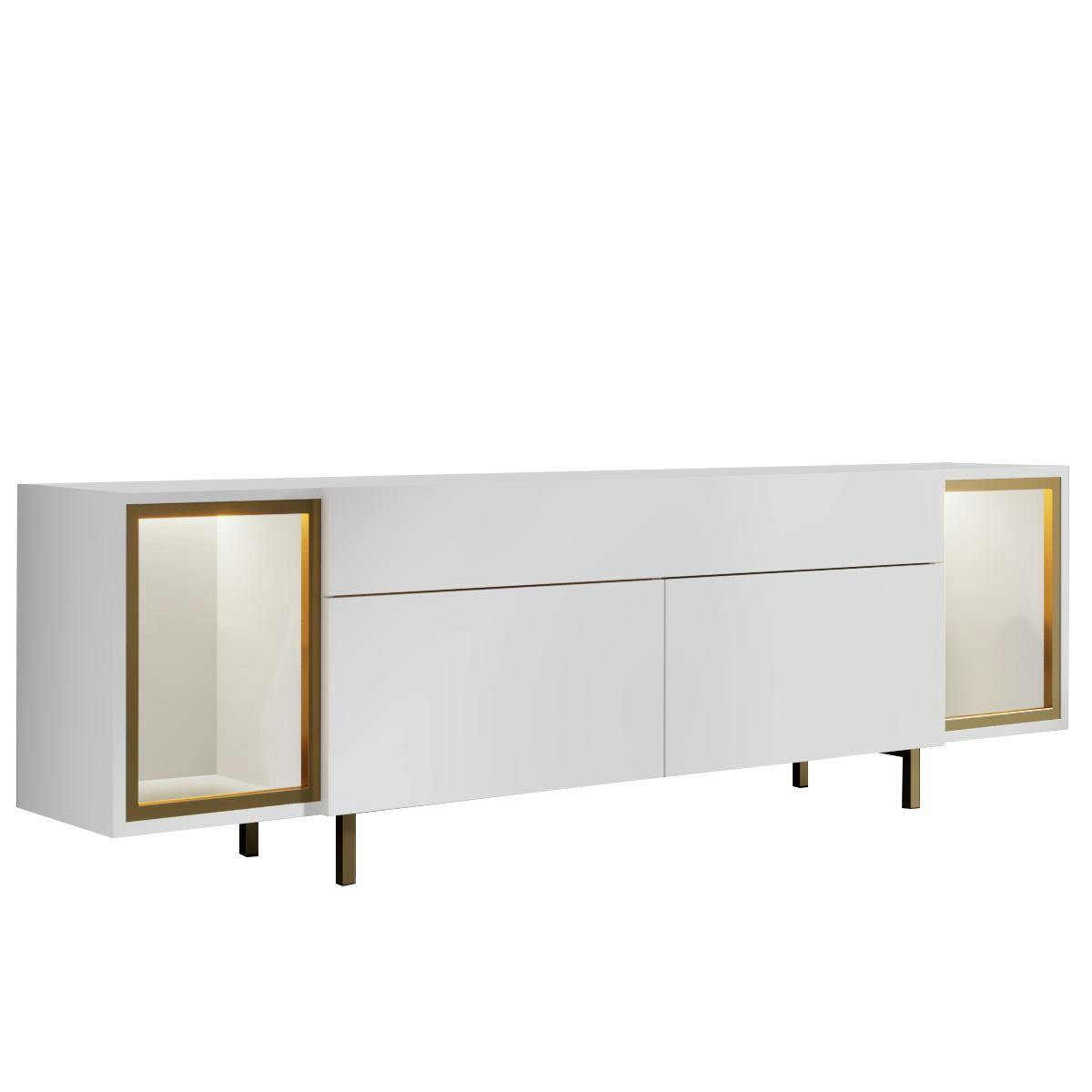 Meuble TV 180 - 2 portes, 2 niches éclairées AURA, PIER IMPORT