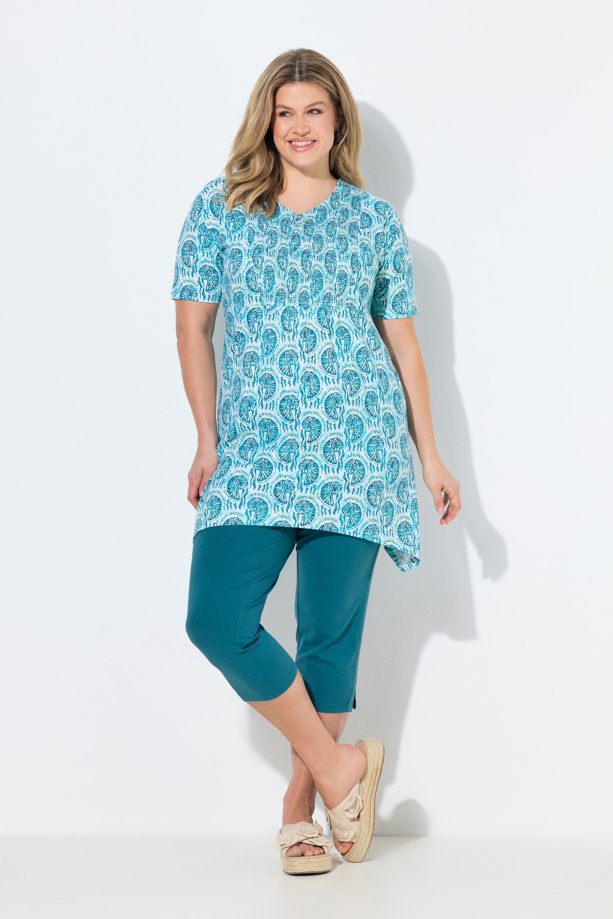 T-shirt long en coton bio, ULLA POPKEN