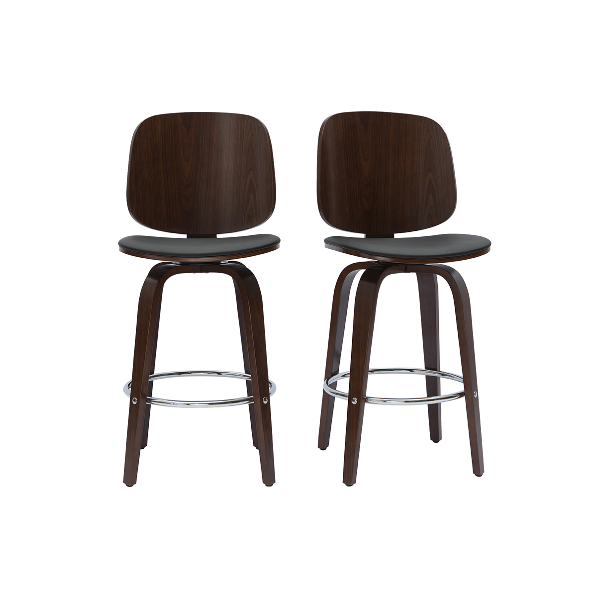 Tabourets de bar design pivotants H66 cm (lot de 2) BECK, MILIBOO
