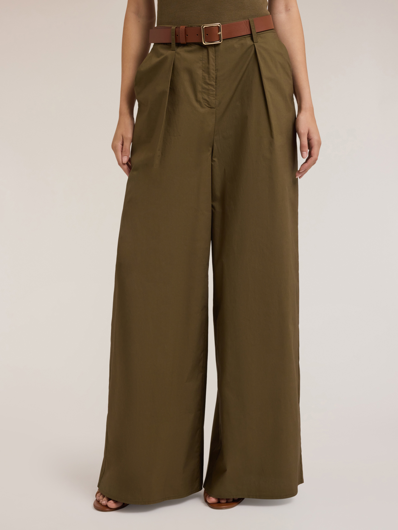 Pantalon palazzo en popeline, MOTIVI
