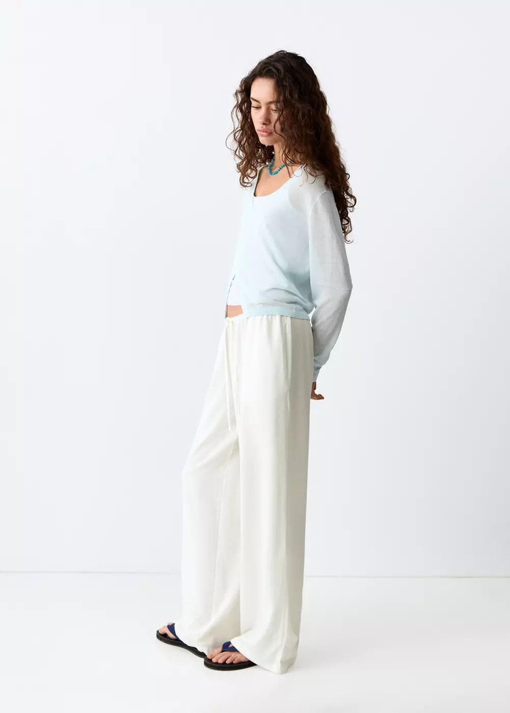 Pantalon droit fluide, MANGO TEEN