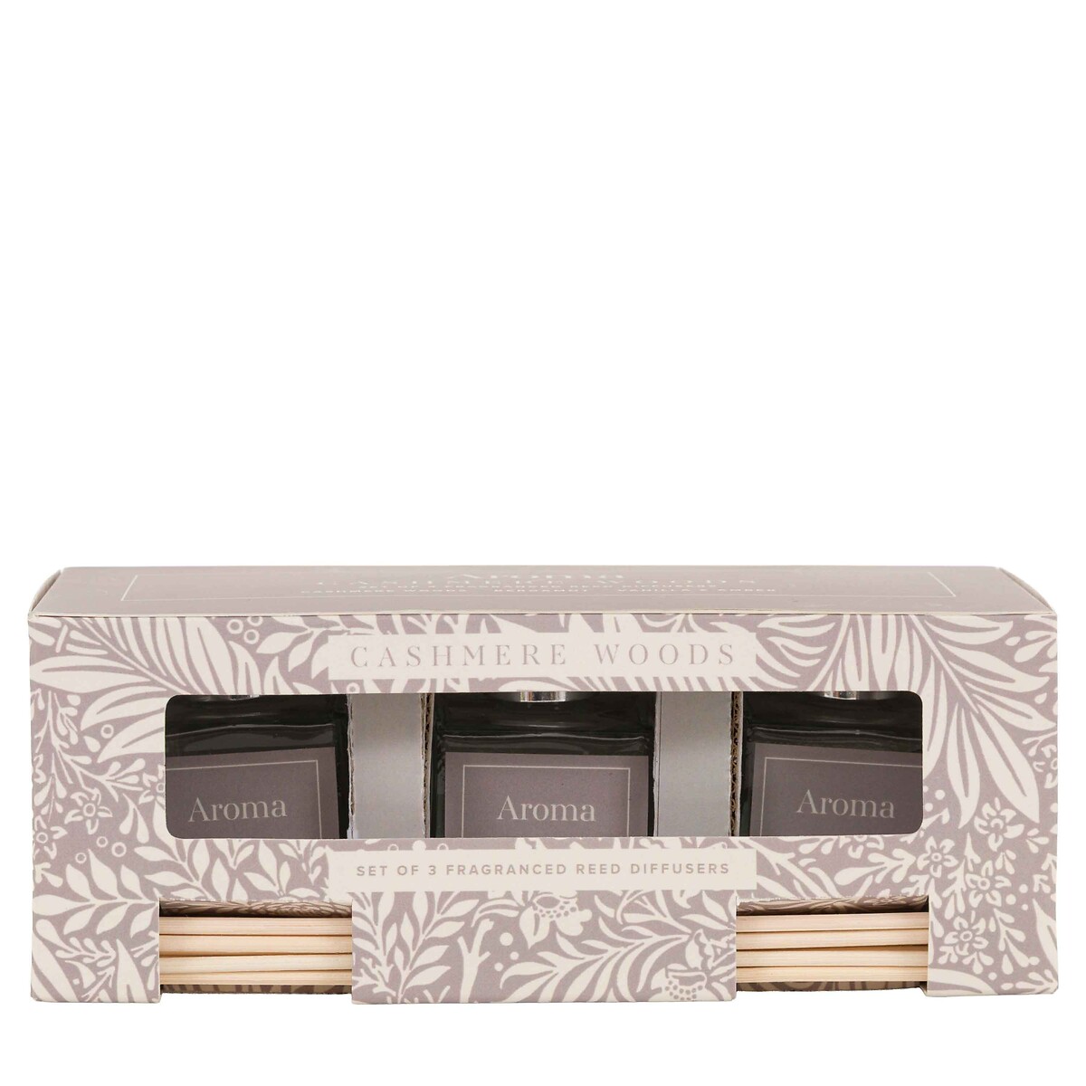 Set of 3 Cashmere Woods Reed Diffusers in Cashmere / Bergamot / Vanilla & Amber Fragrance, ÉDITÉ