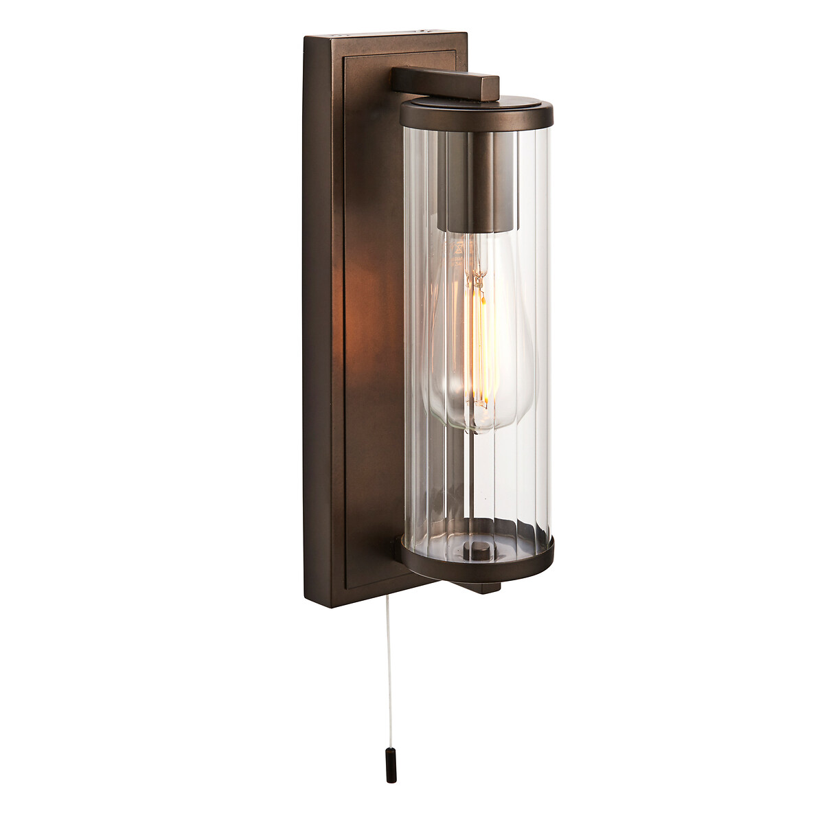Cassie Ribbed Glass Bathroom Wall Light, SO'HOME