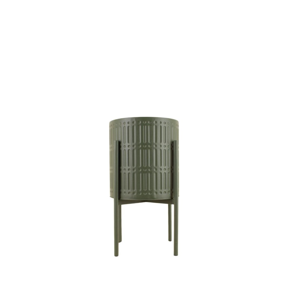 Cache pot en métal structuré 27x48cm, ORNAMI