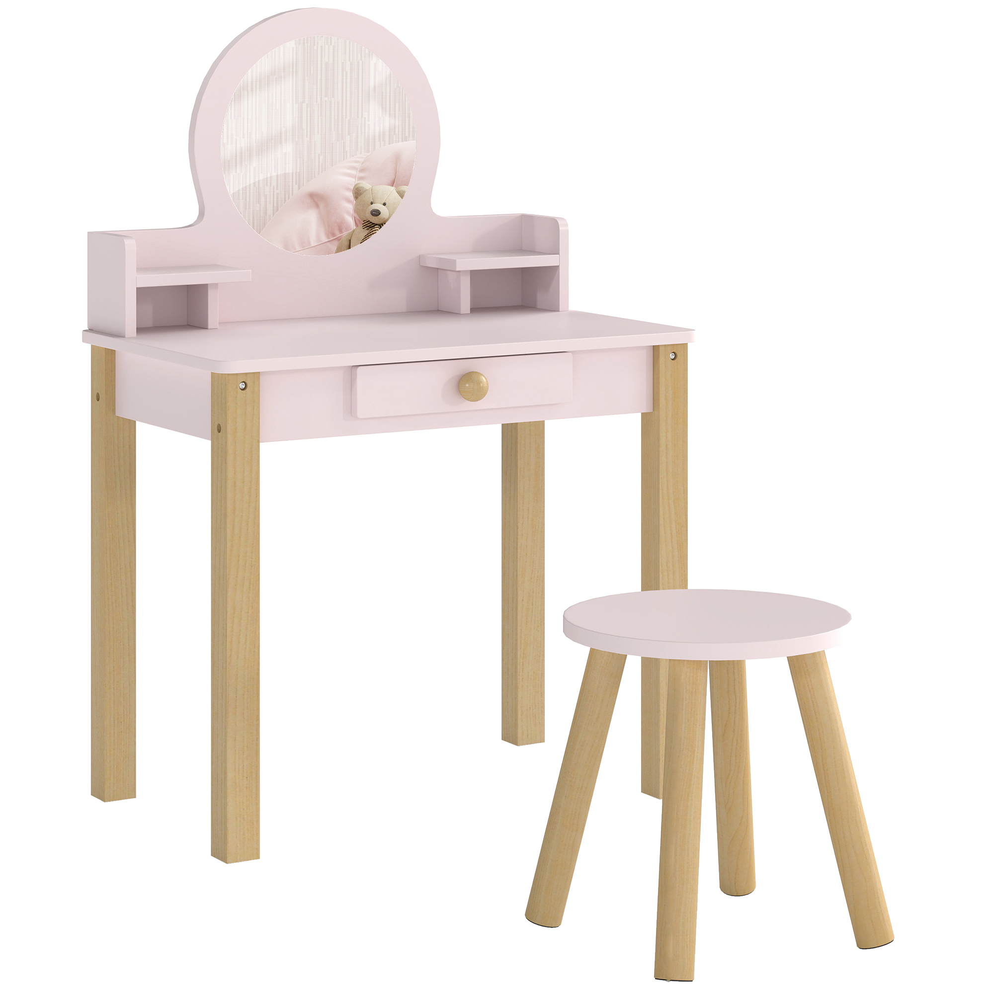 Ensemble de coiffeuse pour enfants MDF Rose, AIYAPLAY