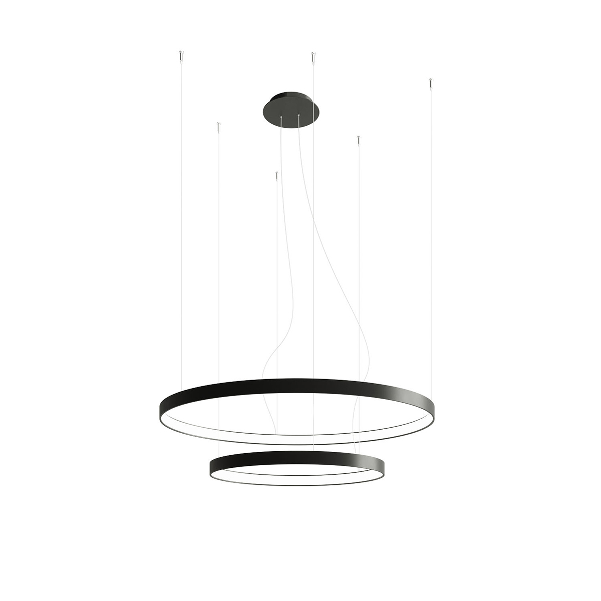 Lustre Aluminium Noir LED 2 Rio, EDEN