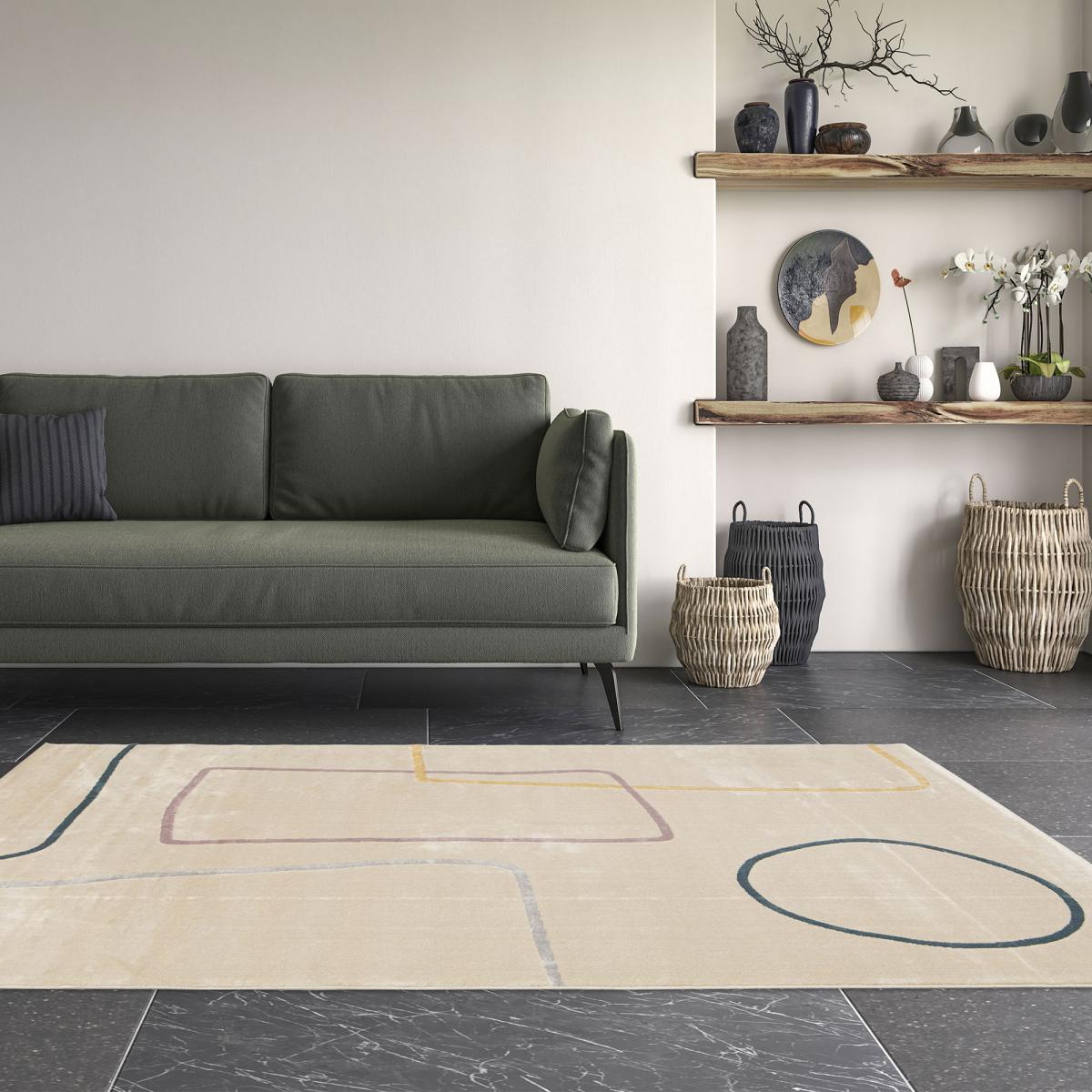 Tapis salon et chambre tissé motif abstrait FLARINE 5, UN AMOUR DE TAPIS