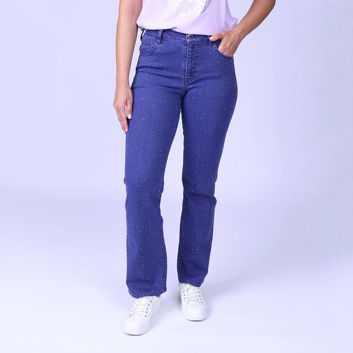 Jean bootcut à strass, MISE AU GREEN