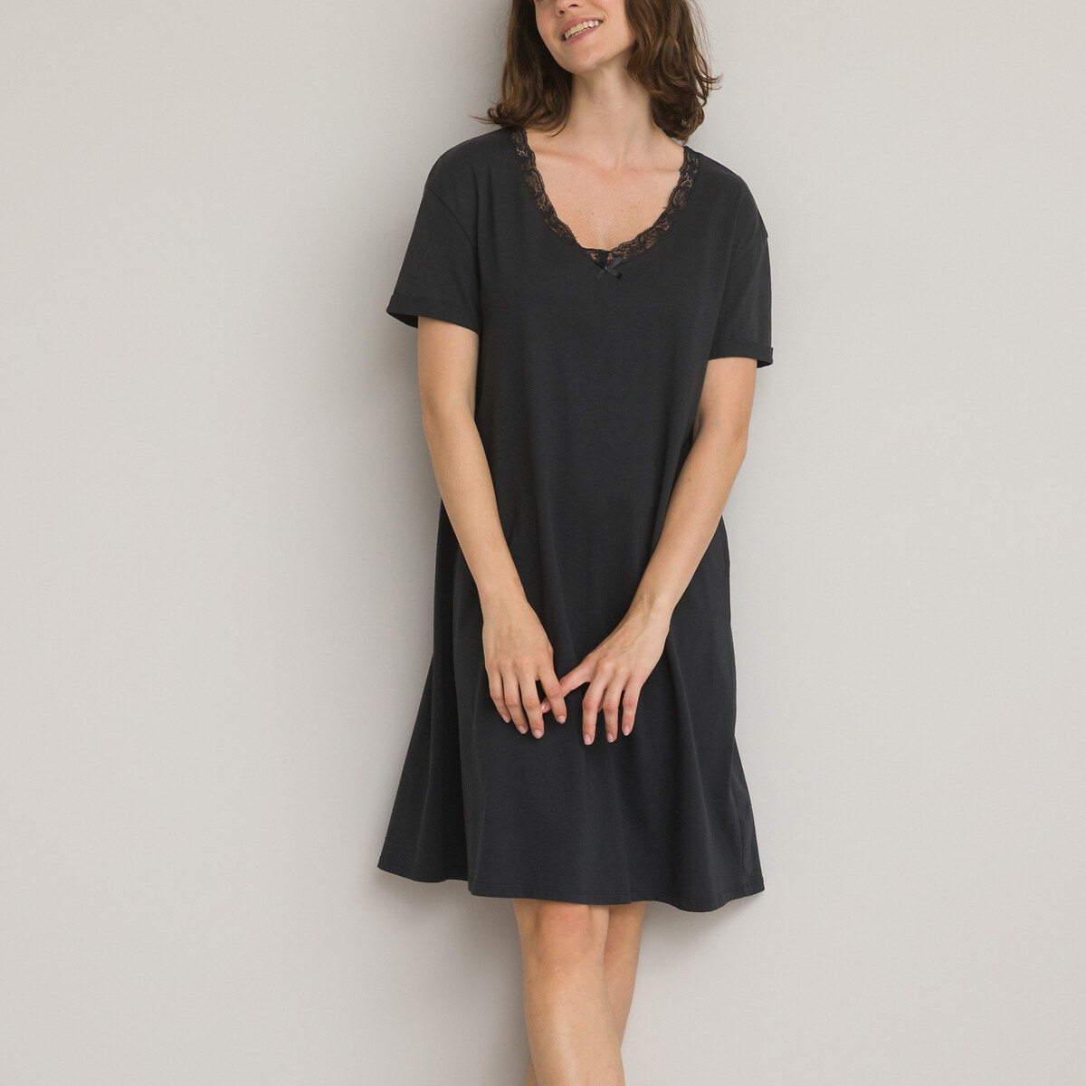 Chemise noire femme manche courte La Redoute