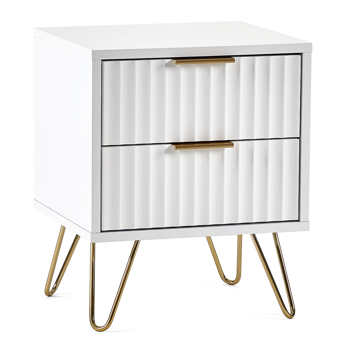 Ancona Sculptural 2 Drawer Bedside Table, SO'HOME
