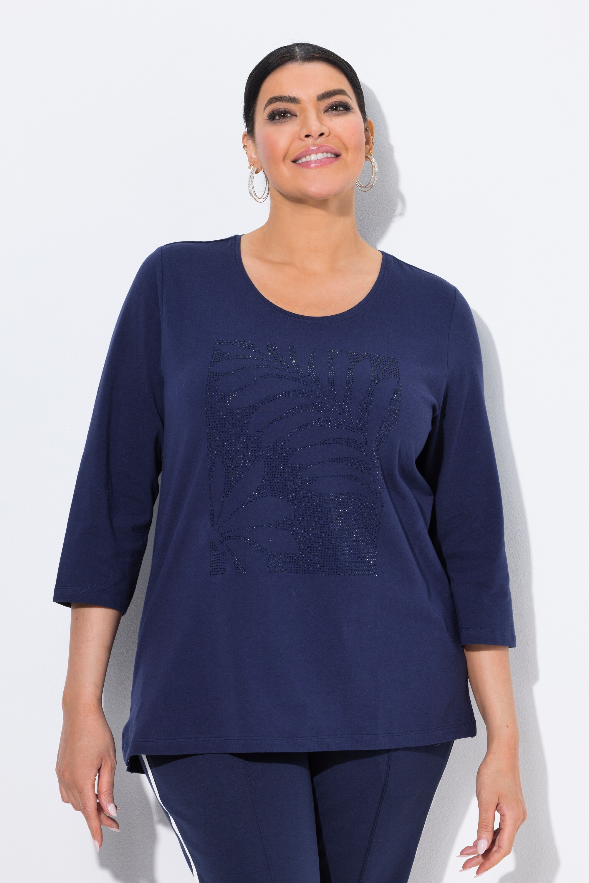 T-shirt décolleté rond et manches 3/4, ULLA POPKEN