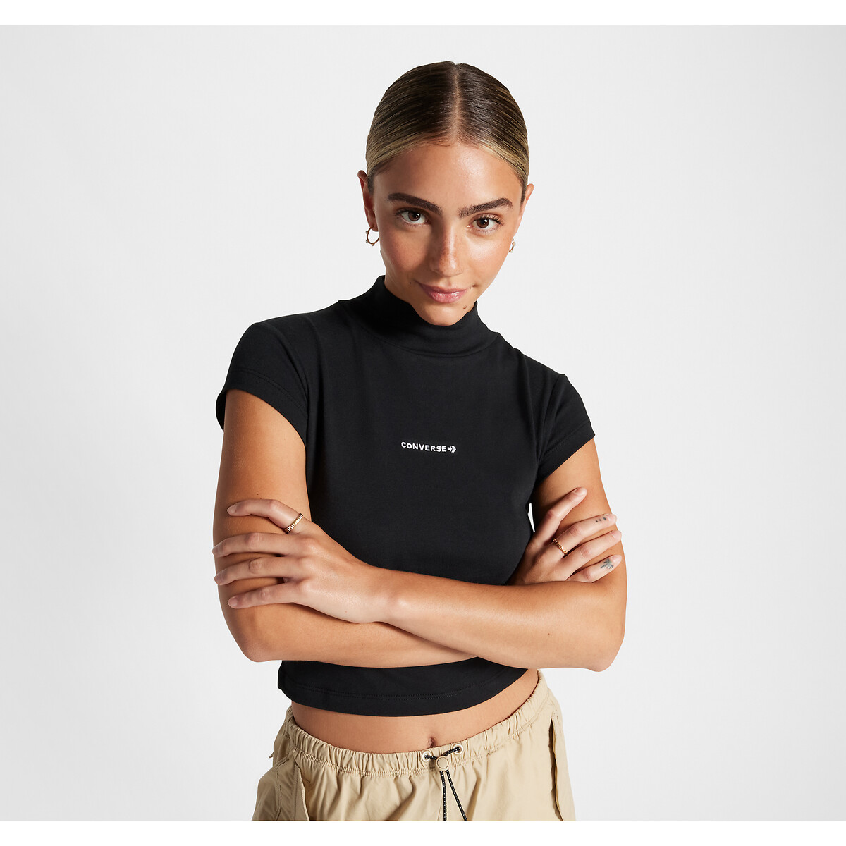T-shirt col montant Wordmark