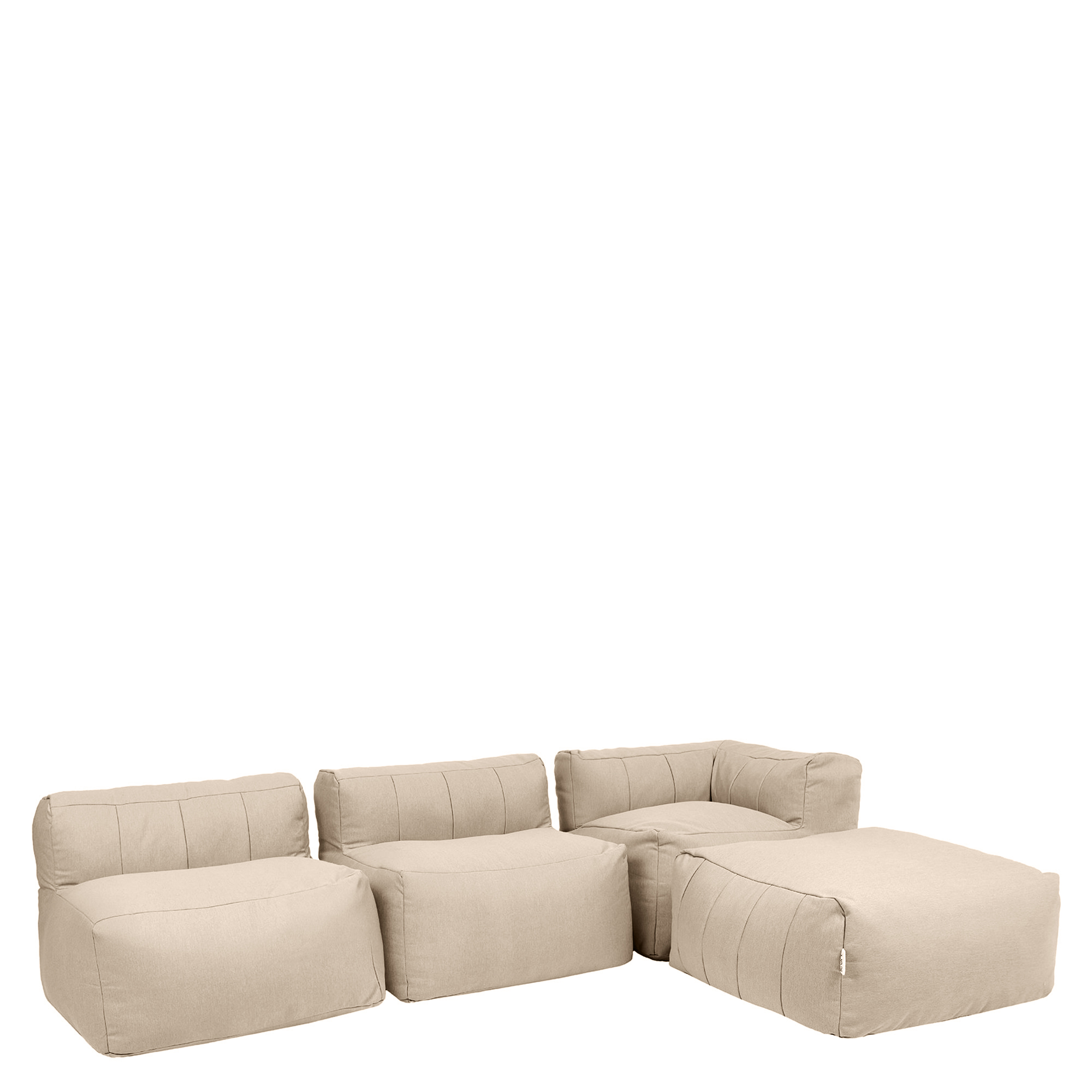 Pouf canapé compressé de jardin modulable 4 places en oléfine imperméable Oeko-Tex® - ZEN, ICON