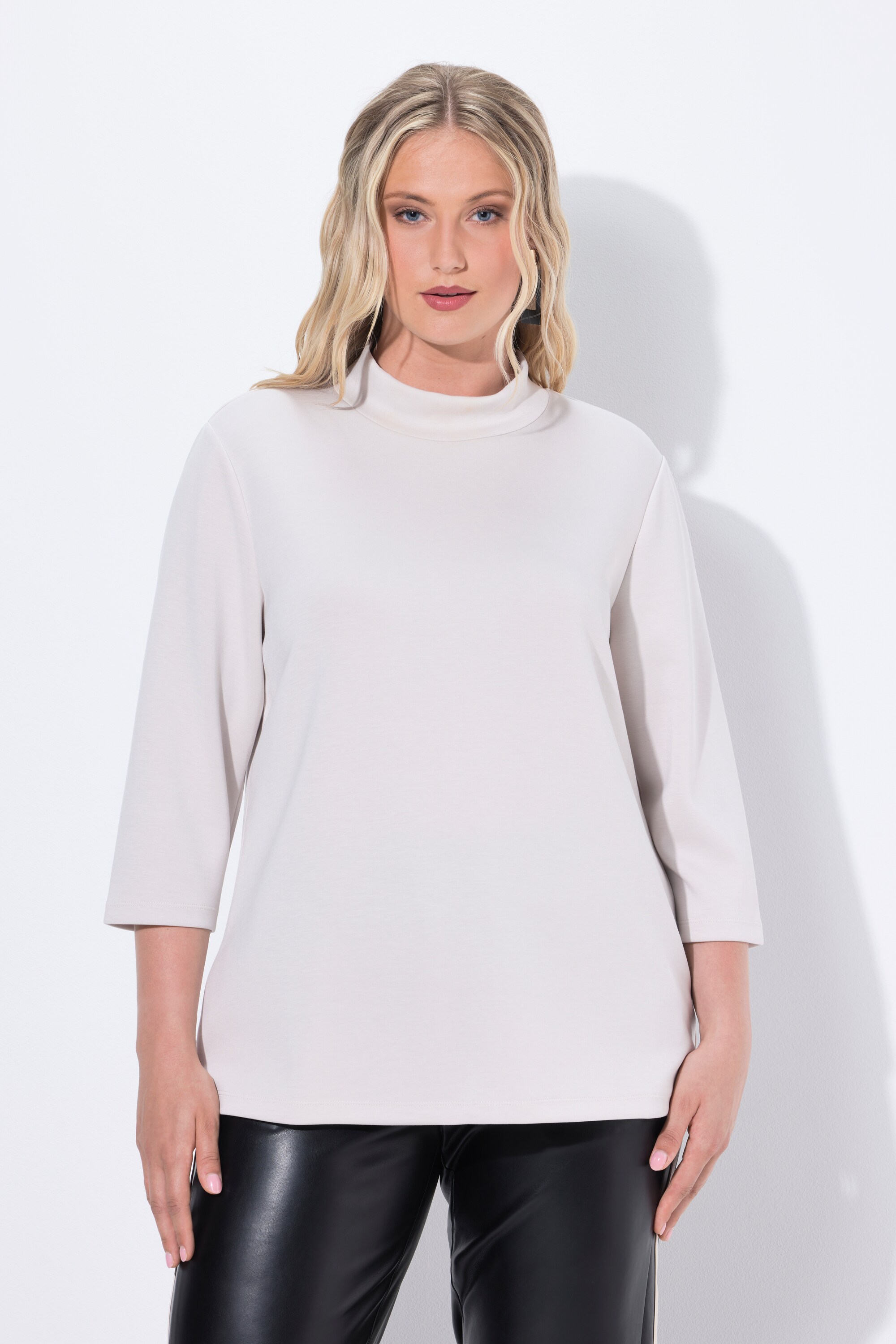 Sweat-shirt à col montant et manches 3/4, ULLA POPKEN