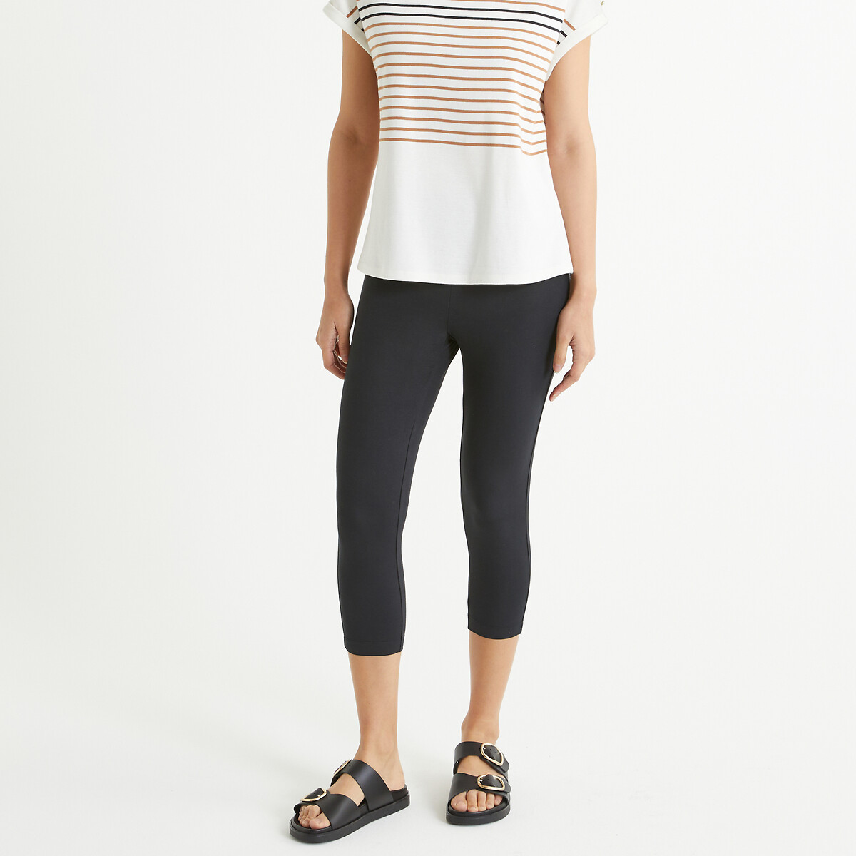 Image of Comfortable Stretchy Cropped Trousers