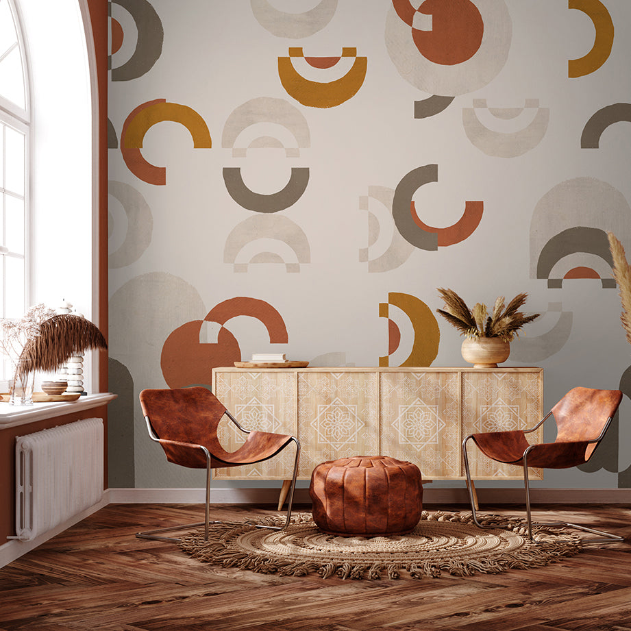 Papier peint panoramique Circle - Lé Papiers de Ninon, intissé 288 x 270 cm, LE PAPIERS DE NINON