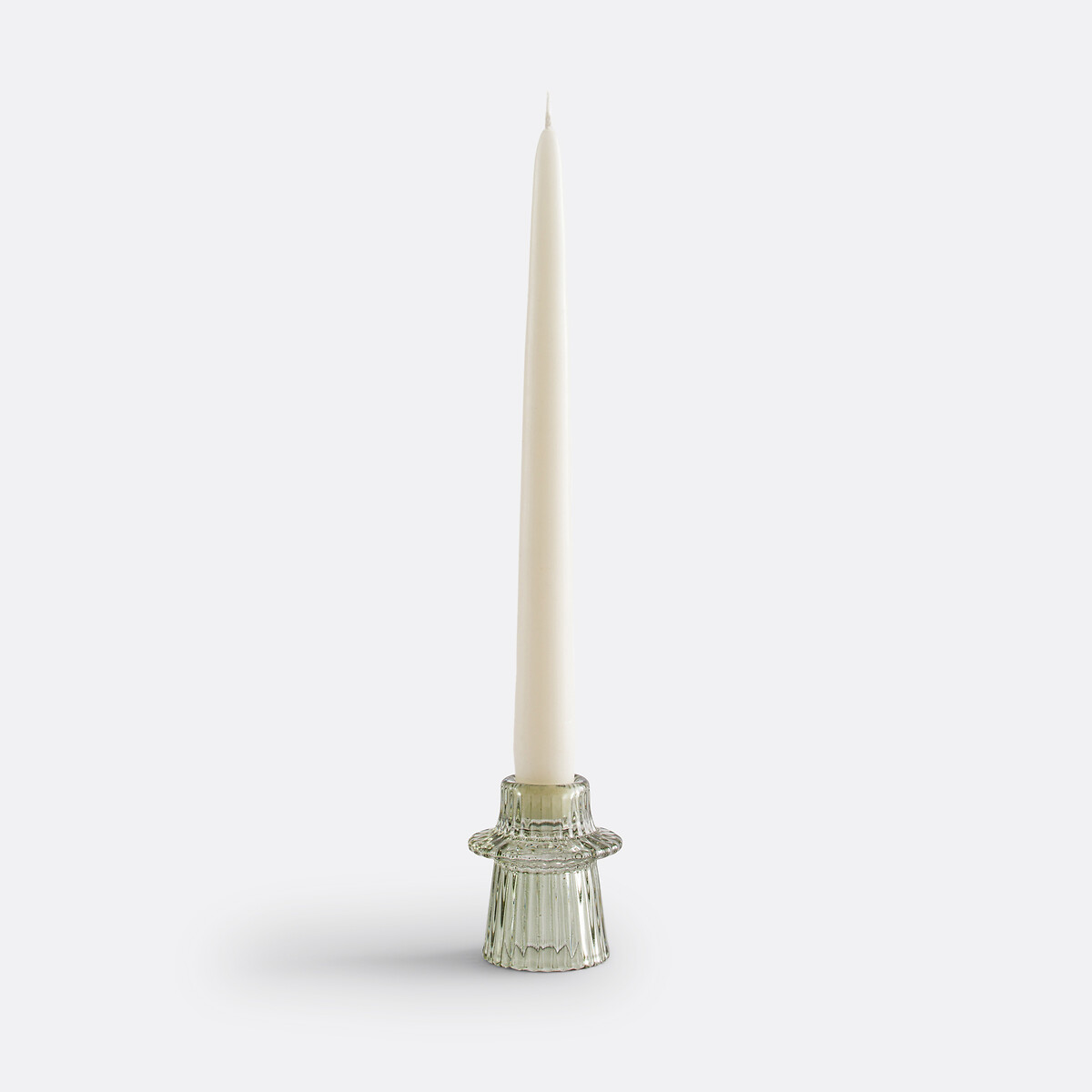 LA REDOUTE INTERIEURS Kandelaar in gekleurd geribbeld glas, H6,8 cm, Sabri