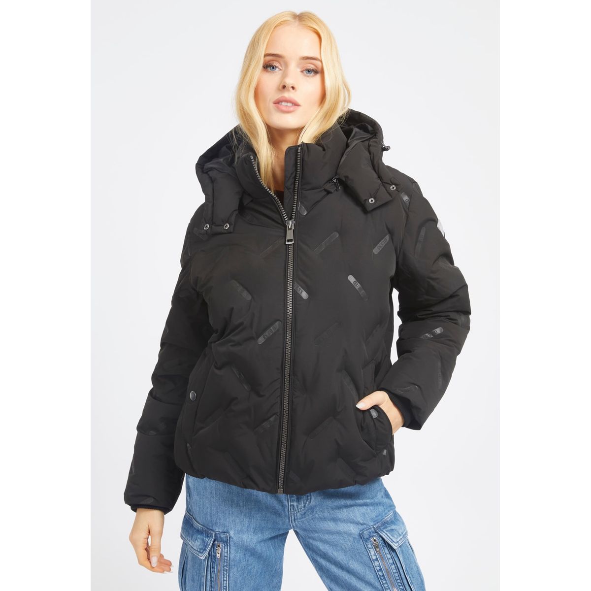 Guess doudoune duvet v ritable noir Guess La Redoute
