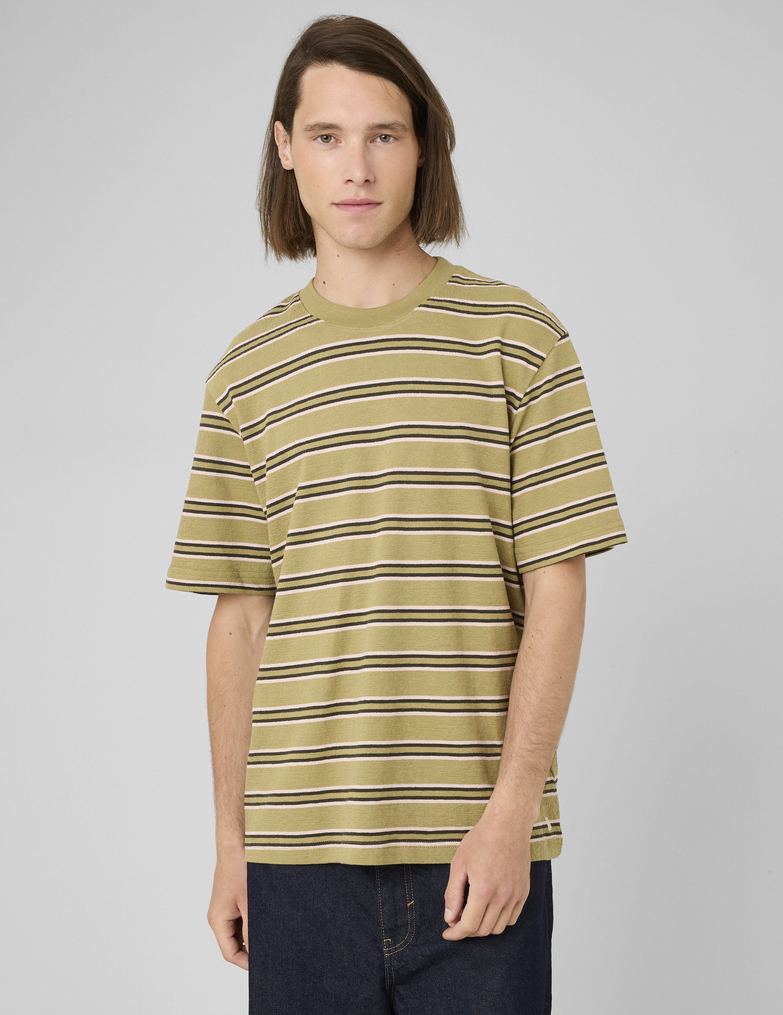 T-shirt rayé matière fantaisie, BZB