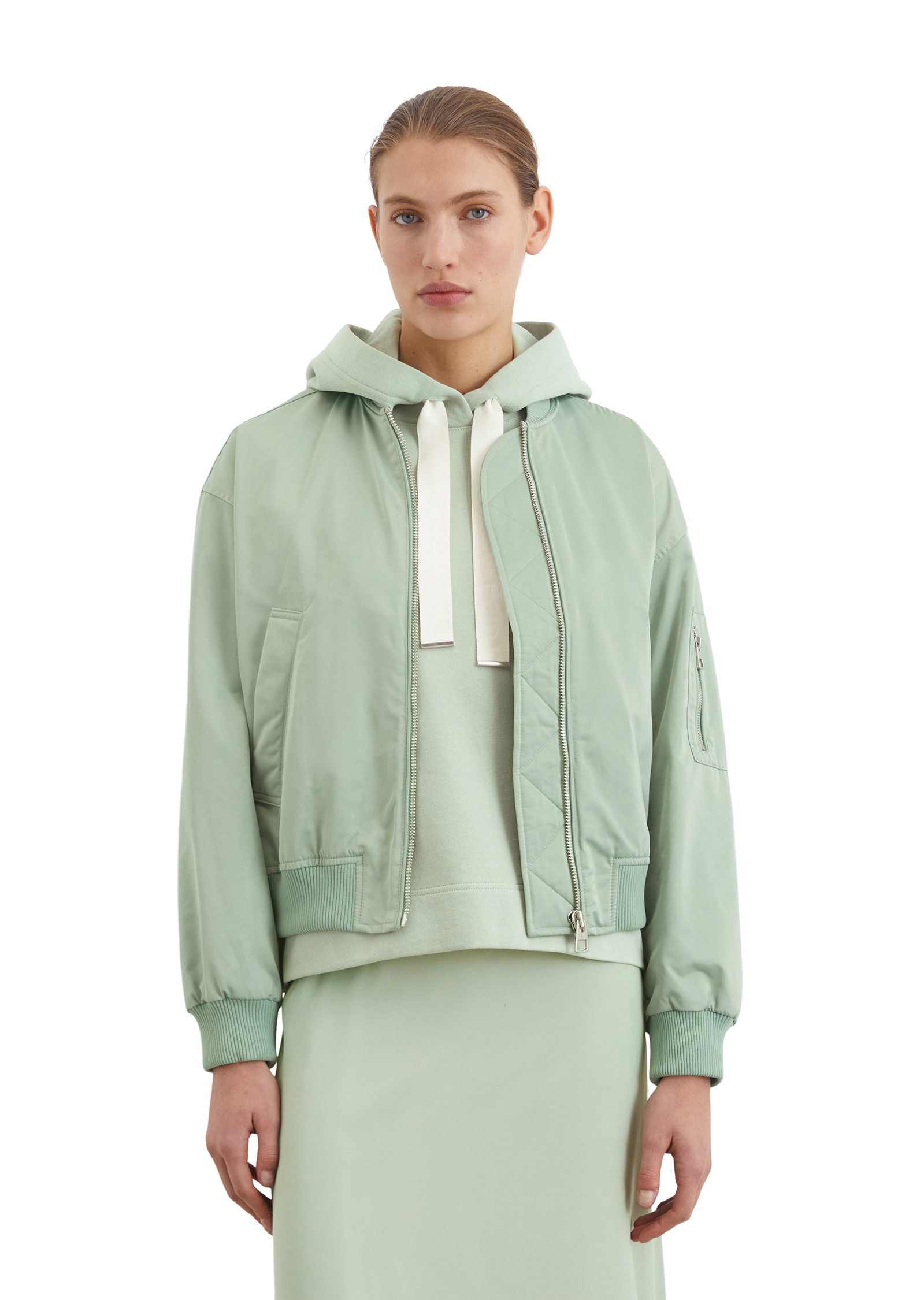 Blouson style aviateur regular en sergé de polyester recyclé, MARC O'POLO