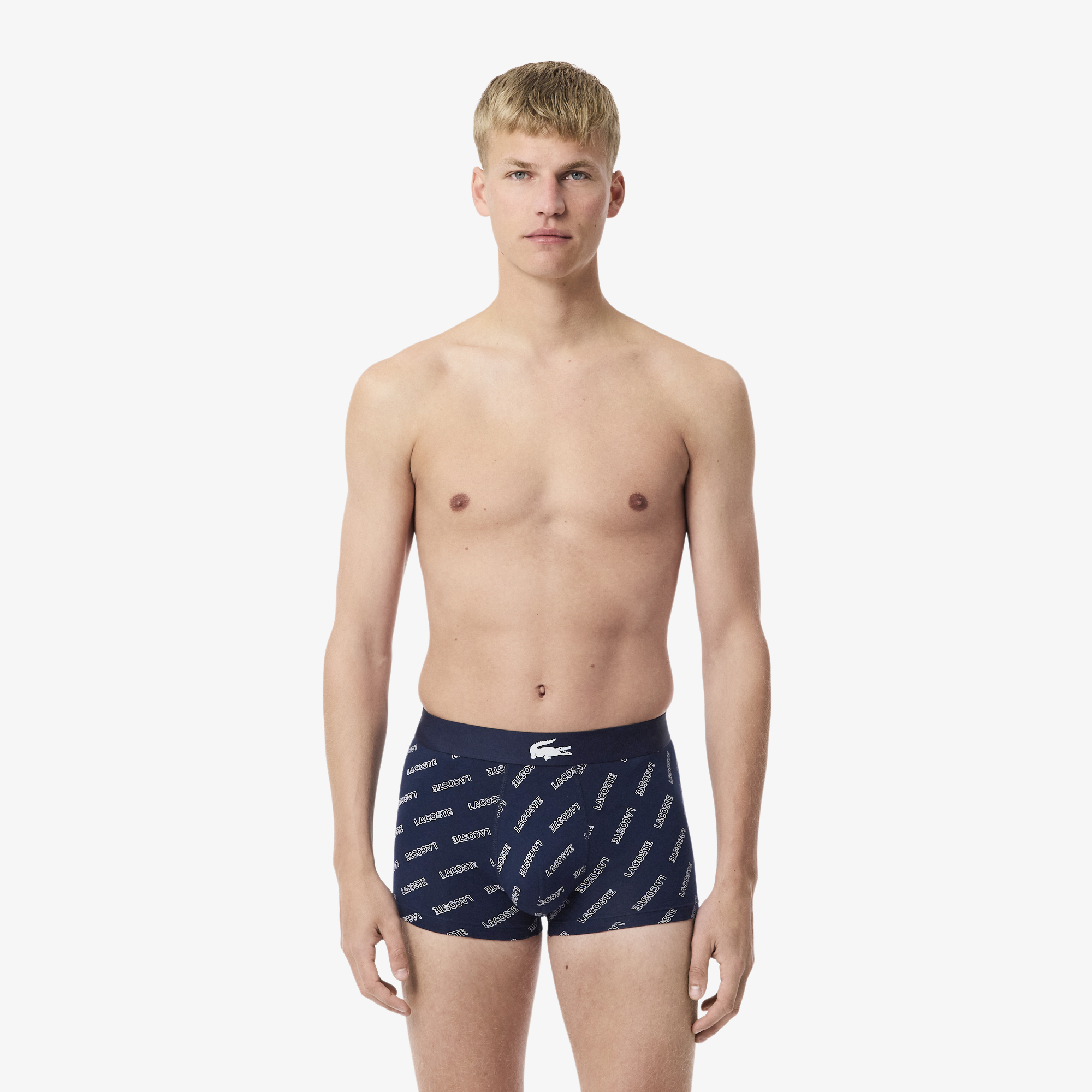 Lot de 3 boxers courts coton stretch, LACOSTE