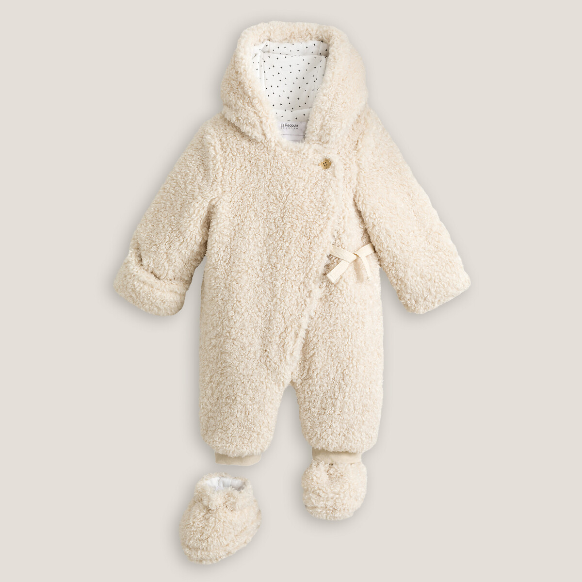 Warm hooded pramsuit, ecru, La Redoute Collections | La Redoute