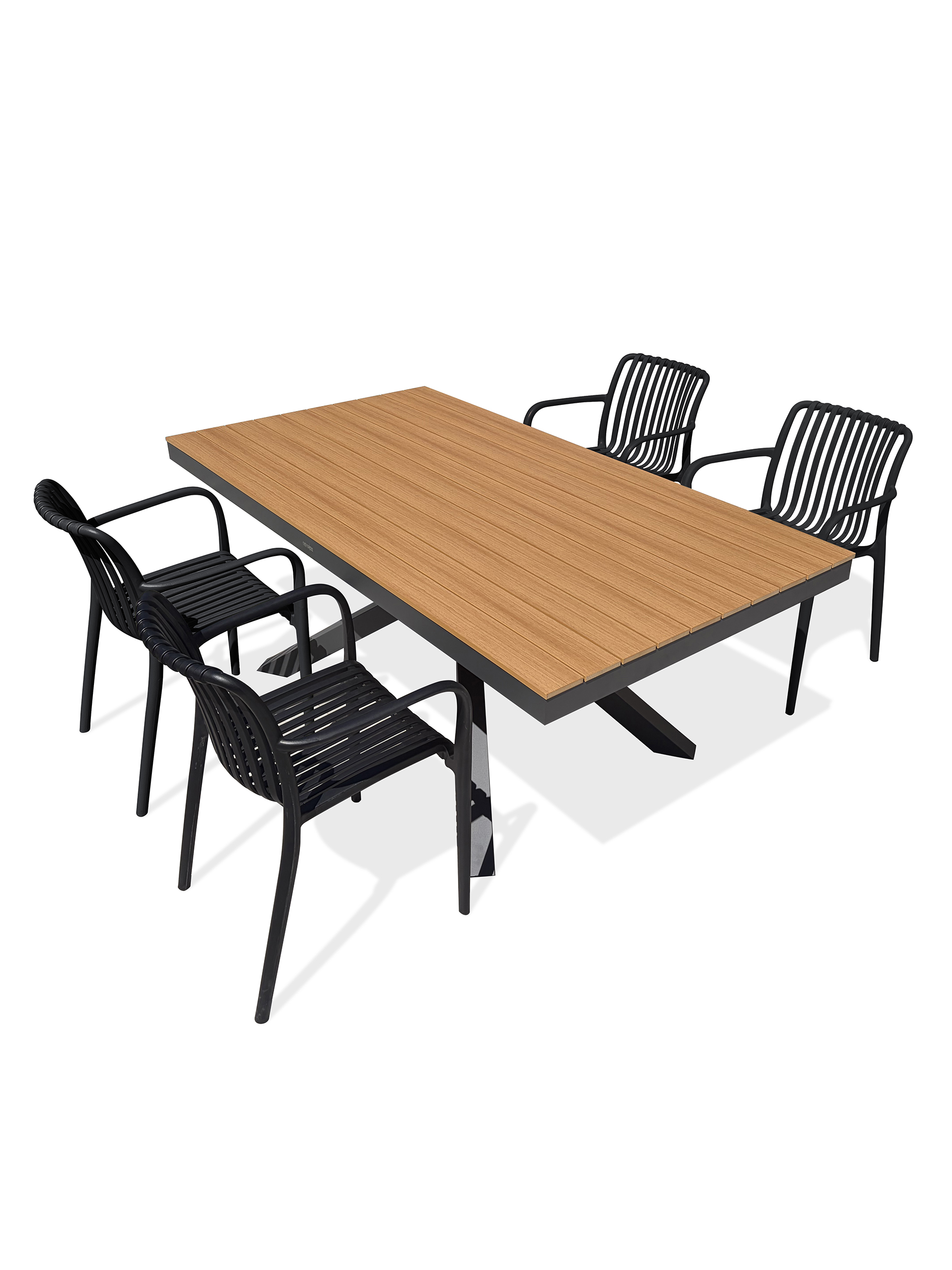 Ensemble repas de jardin en aluminium LAMU, DCB GARDEN