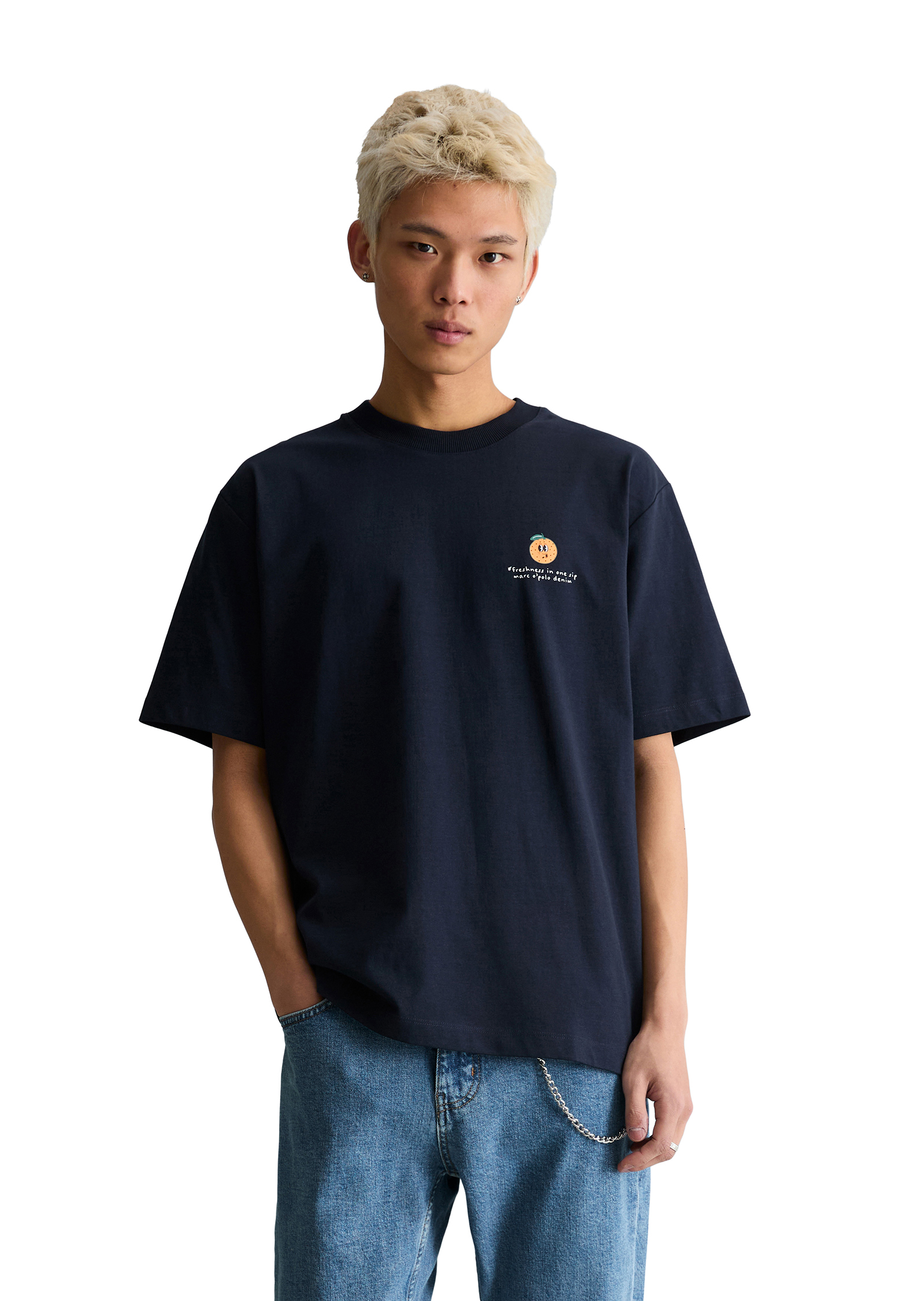 T-shirt surdimensionné avec impression dans le dos, MARC O’POLO DENIM