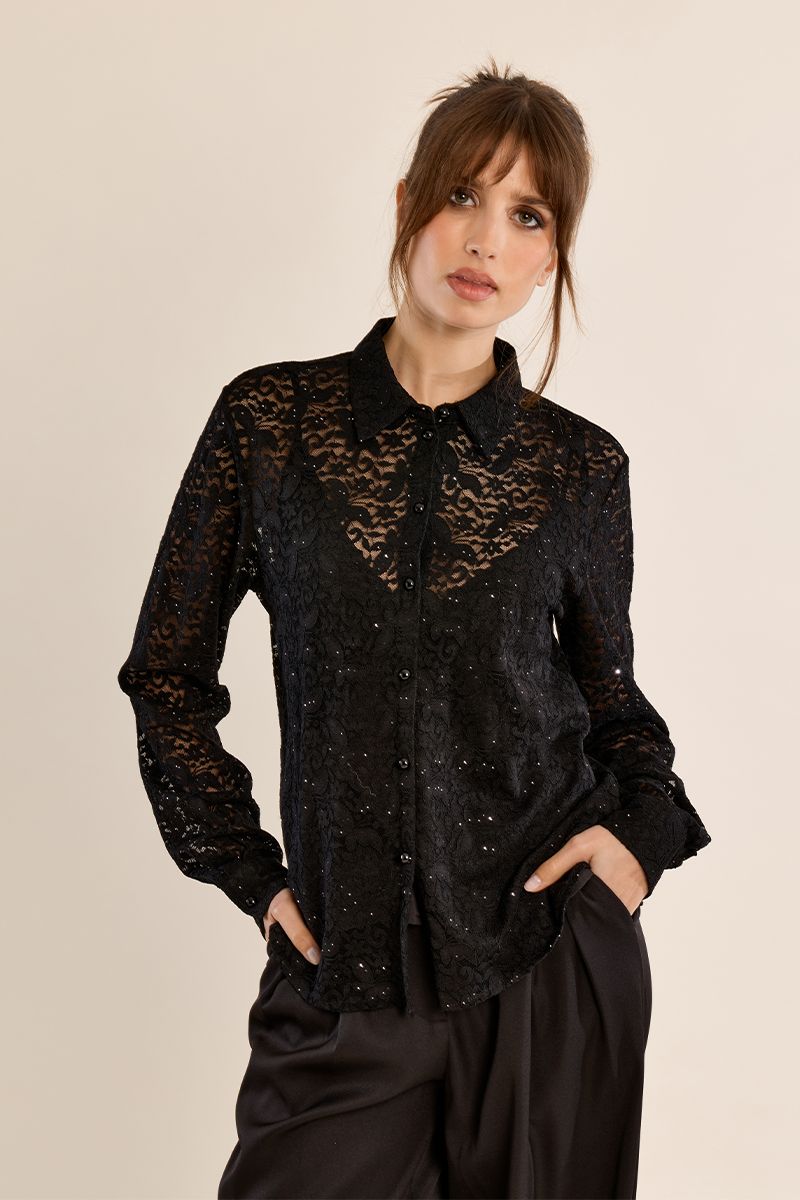 Chemise en dentelle transparente, MOLLY BRACKEN
