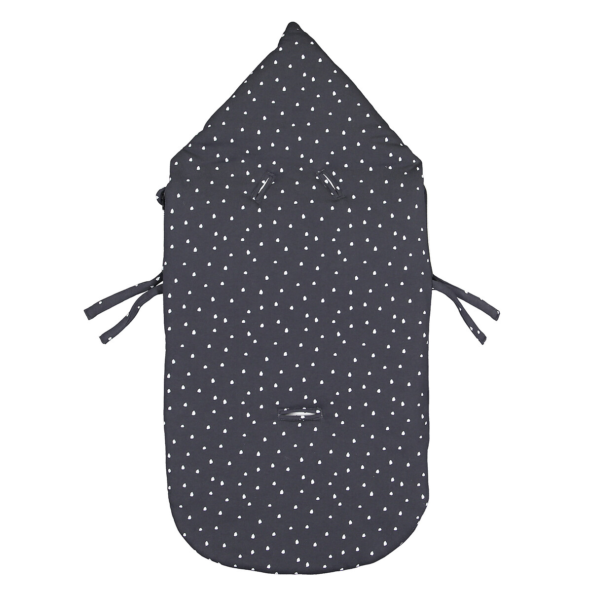 Printed hooded travel bag in cotton mix 