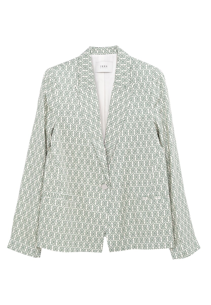 Chaqueta sastre, estampado vistoso Mujer Talla 38. Color Verde