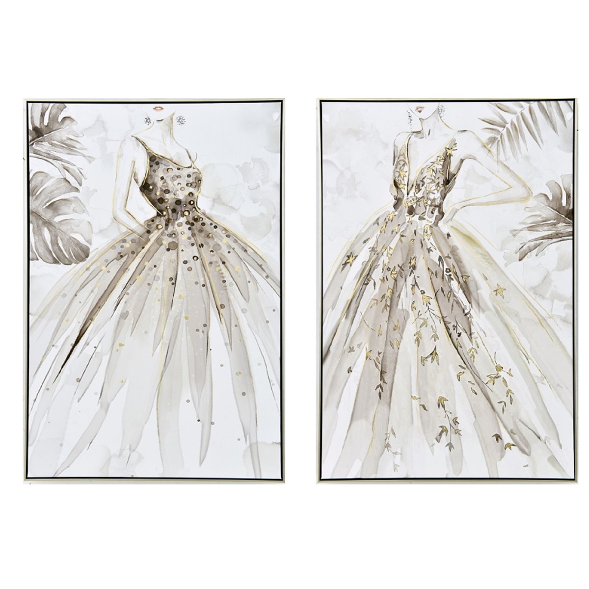 Set De 2 Tableaux Cadre Argent Lune De Miel, NOVATREND