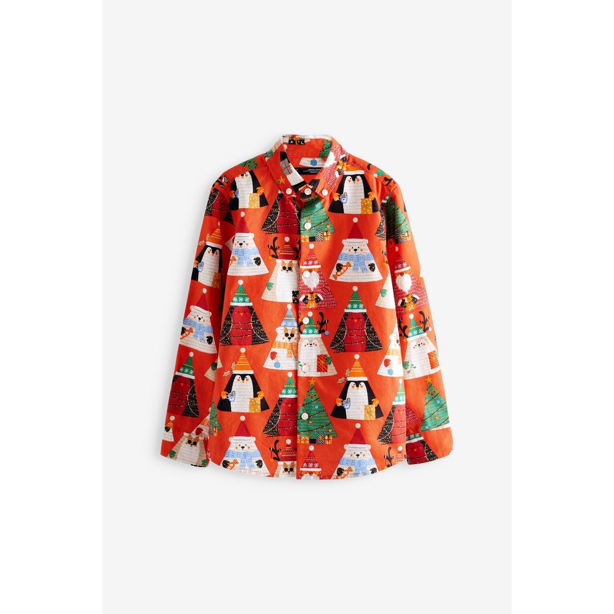 Chemise de no l manches longues rouge Next La Redoute