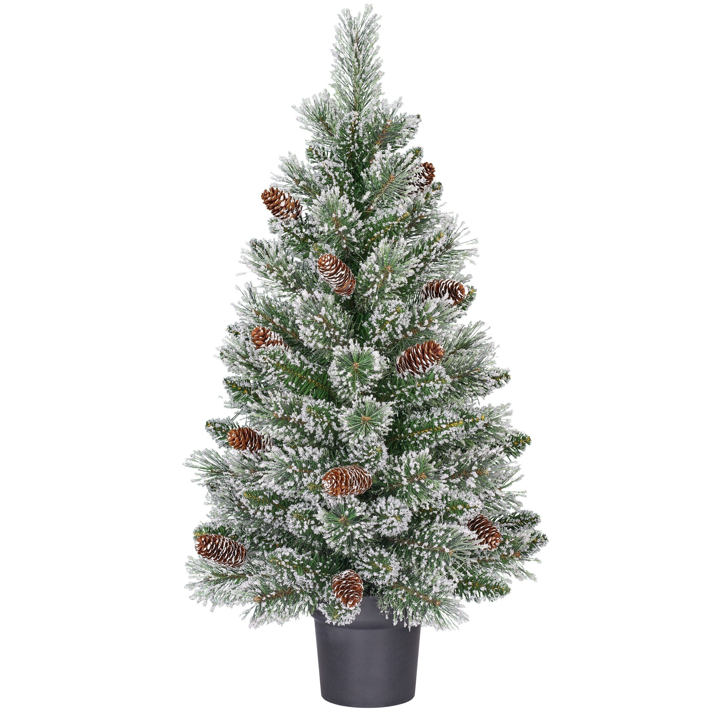 Sapin de Noël artificiel enneigé H90 cm VANDANS, BLACK BOX TREES