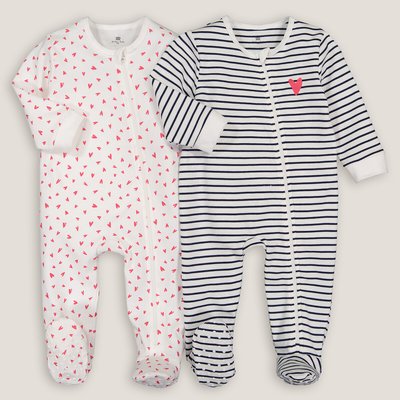 Pack of 2 Sleepsuits in Printed Cotton LA REDOUTE COLLECTIONS