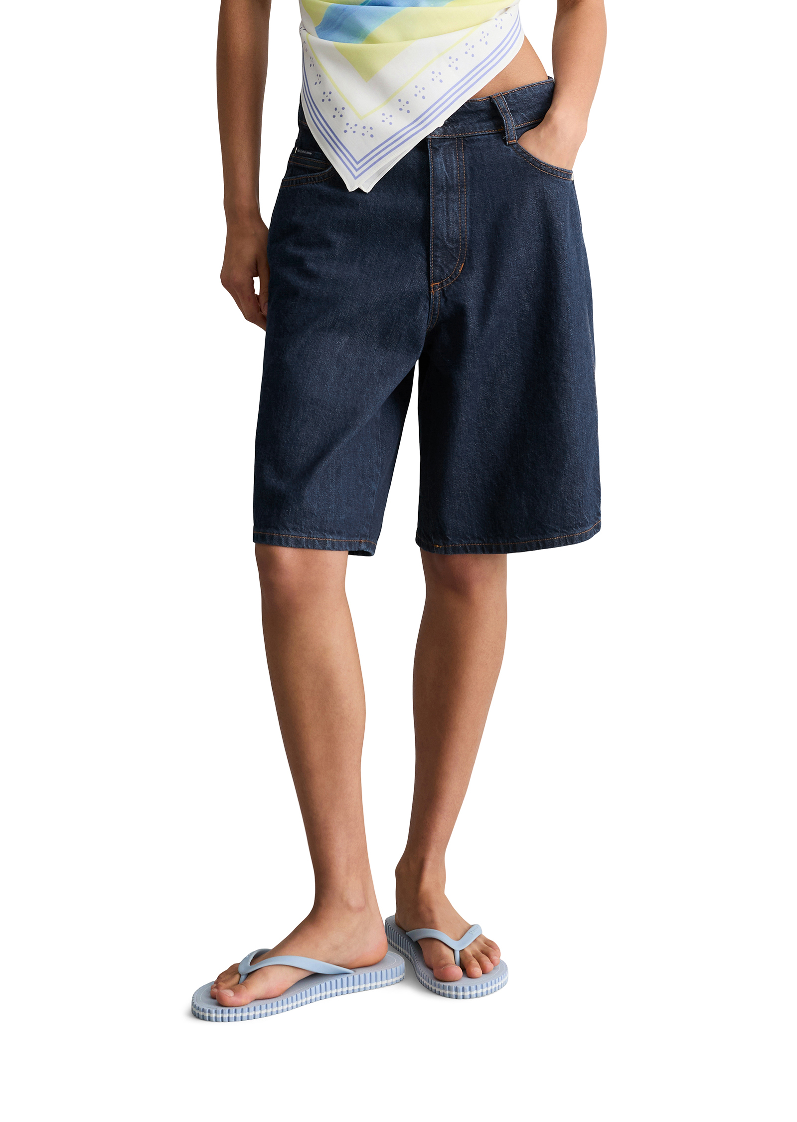 Bermuda modèle Jonnda relaxed en denim rigide sans élasthanne, MARC O’POLO DENIM