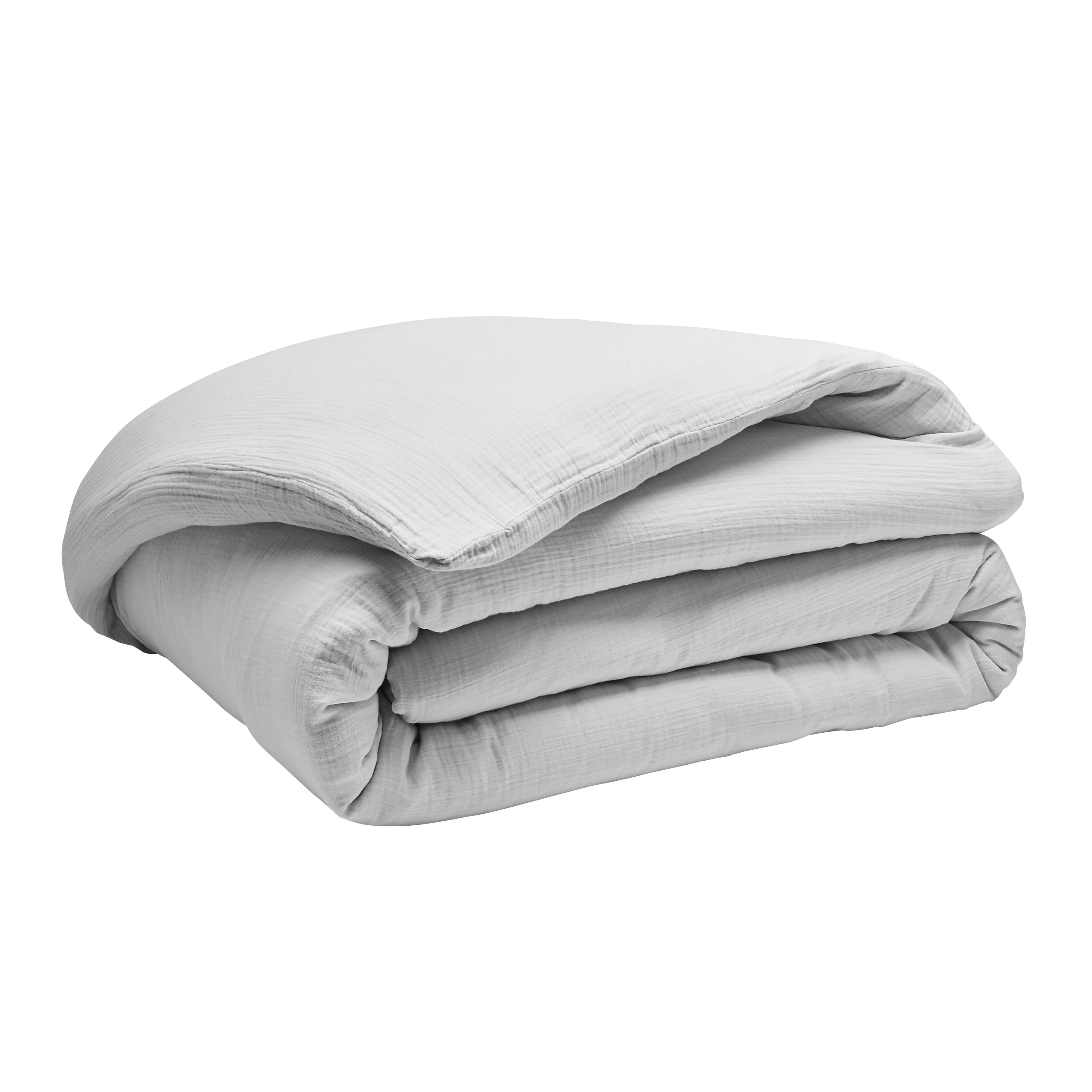 Housse De Couette En Gaze De Coton ESSIX Tendresse - 260x240 Cm - Bleu Heure - 11
