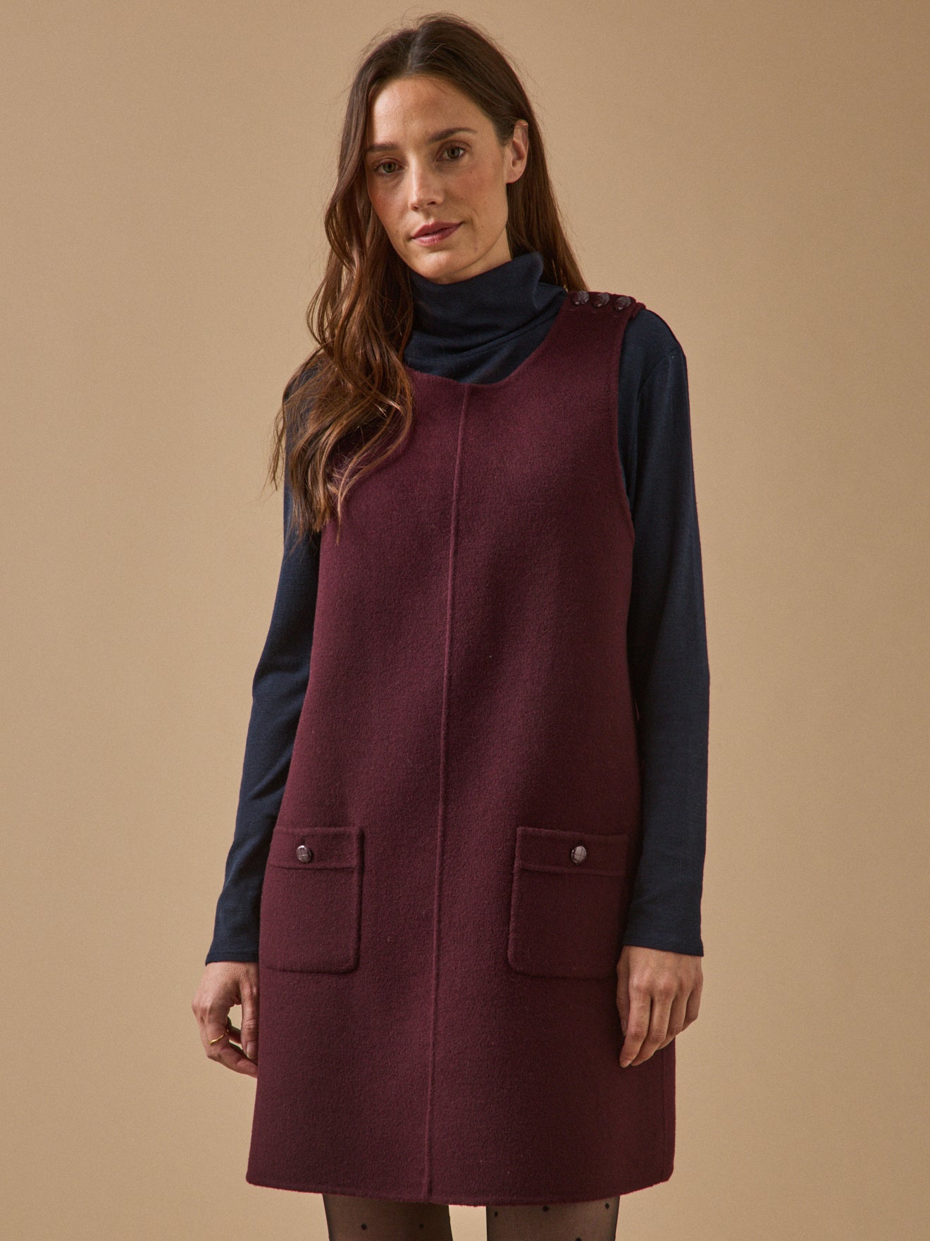 Robe courte lainage double face, CYRILLUS