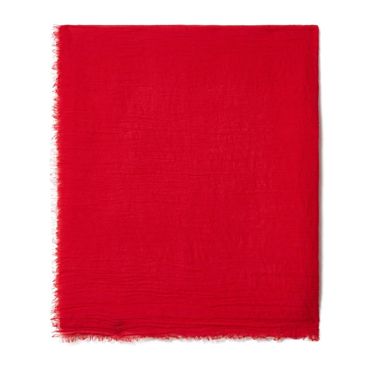 Foulard uni rouge à  franges