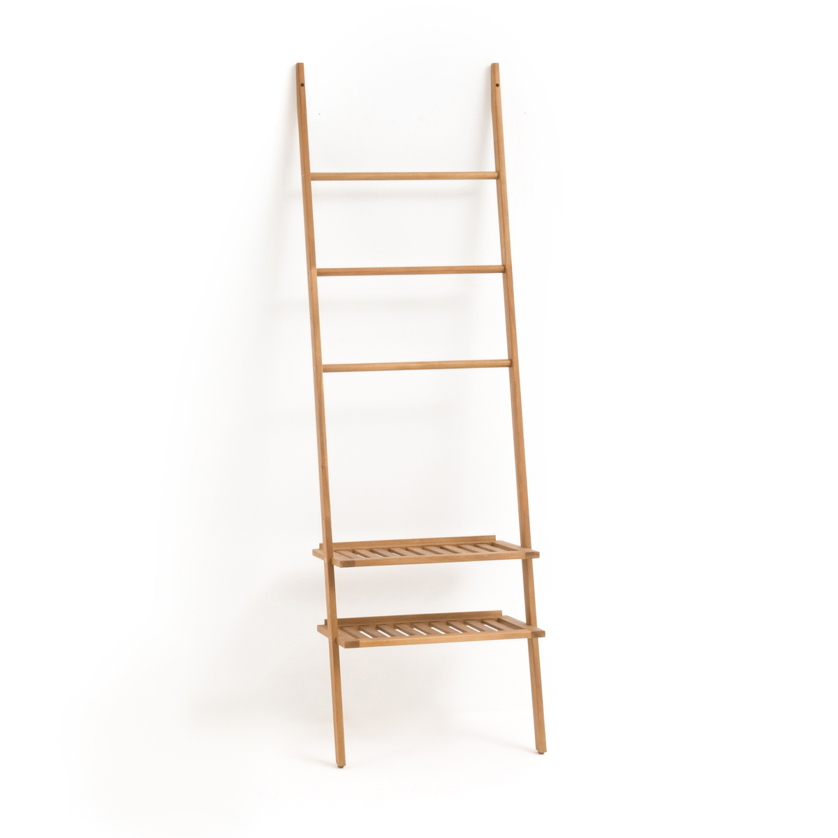 Product photograph of Ladder-style Shelving Unit In Oiled Acacia With Teak Finish from La Redoute UK.
