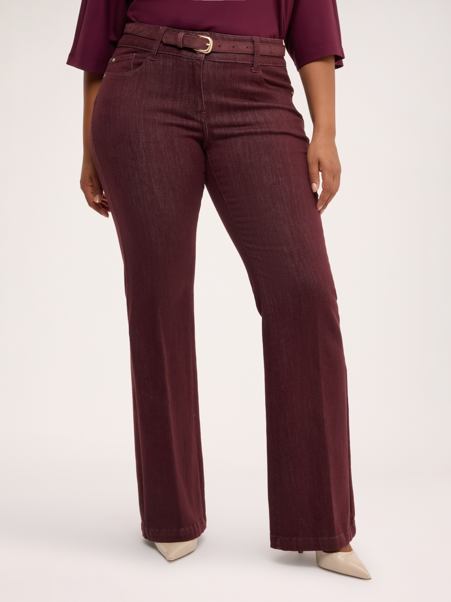 Jean flare avec ceinture, FIORELLA RUBINO