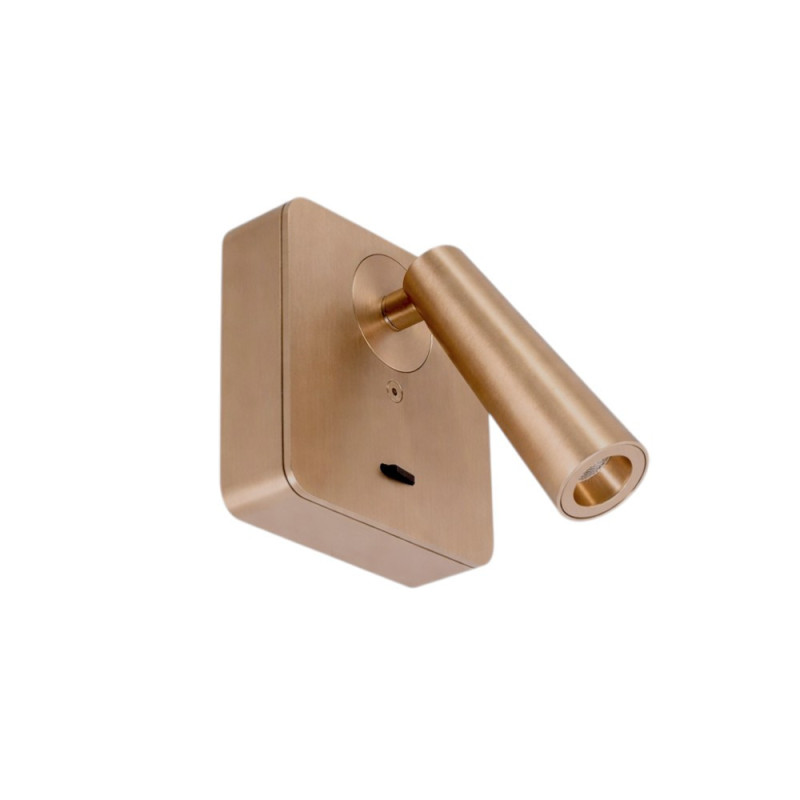 Applique Led tête de lit avec interrupteur champagne rosé Gapi, MILLUMINE