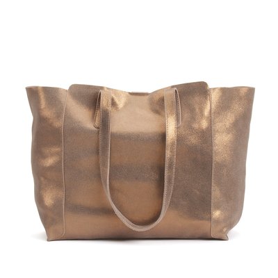 Metallic Leather Tote Bag LA REDOUTE COLLECTIONS