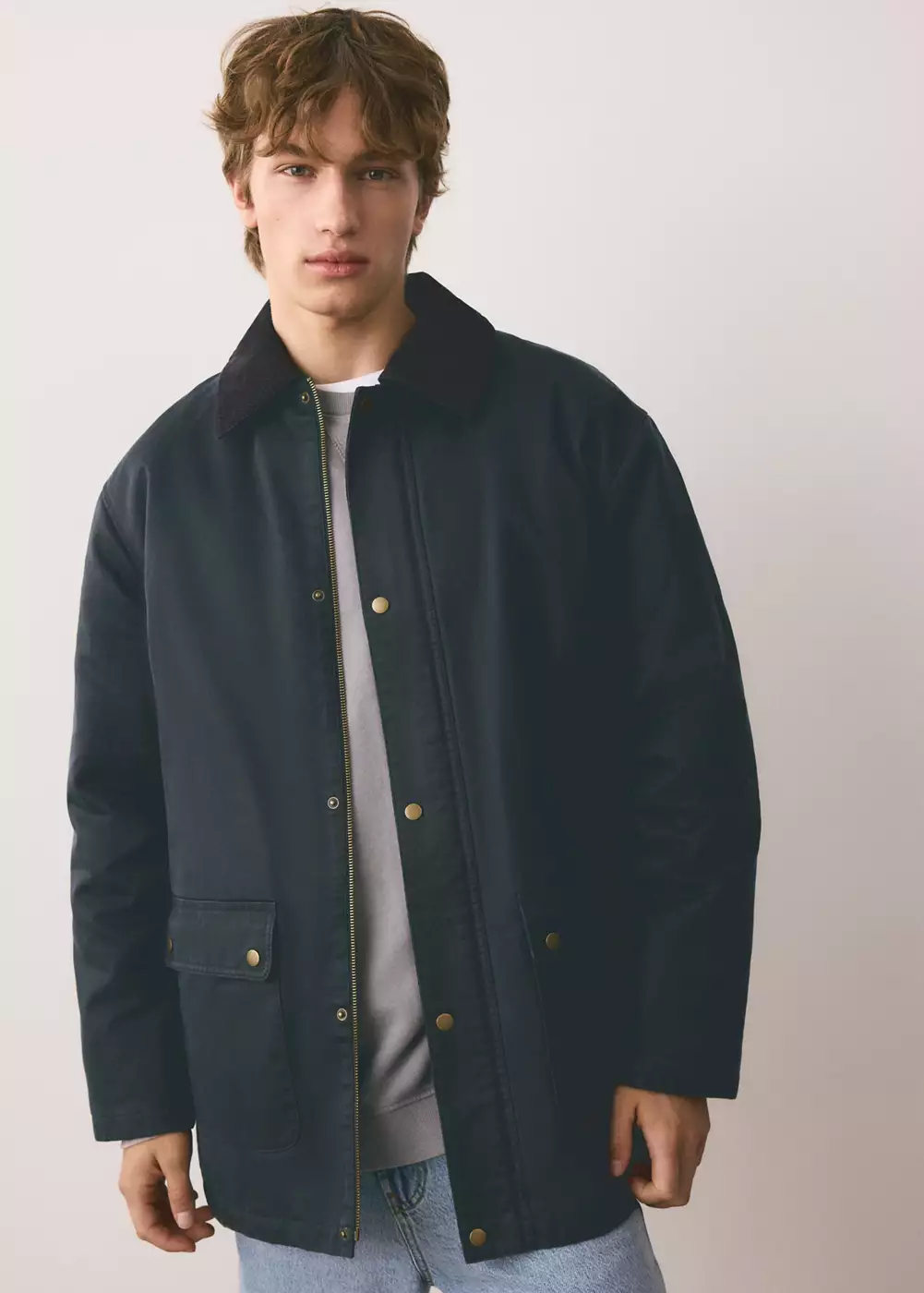Parka col contrasté, MANGO TEEN